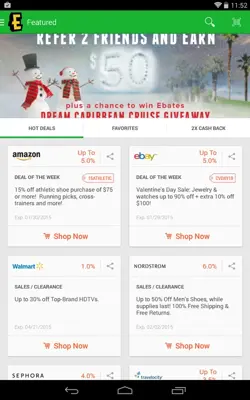 Rakuten Ebates android App screenshot 3